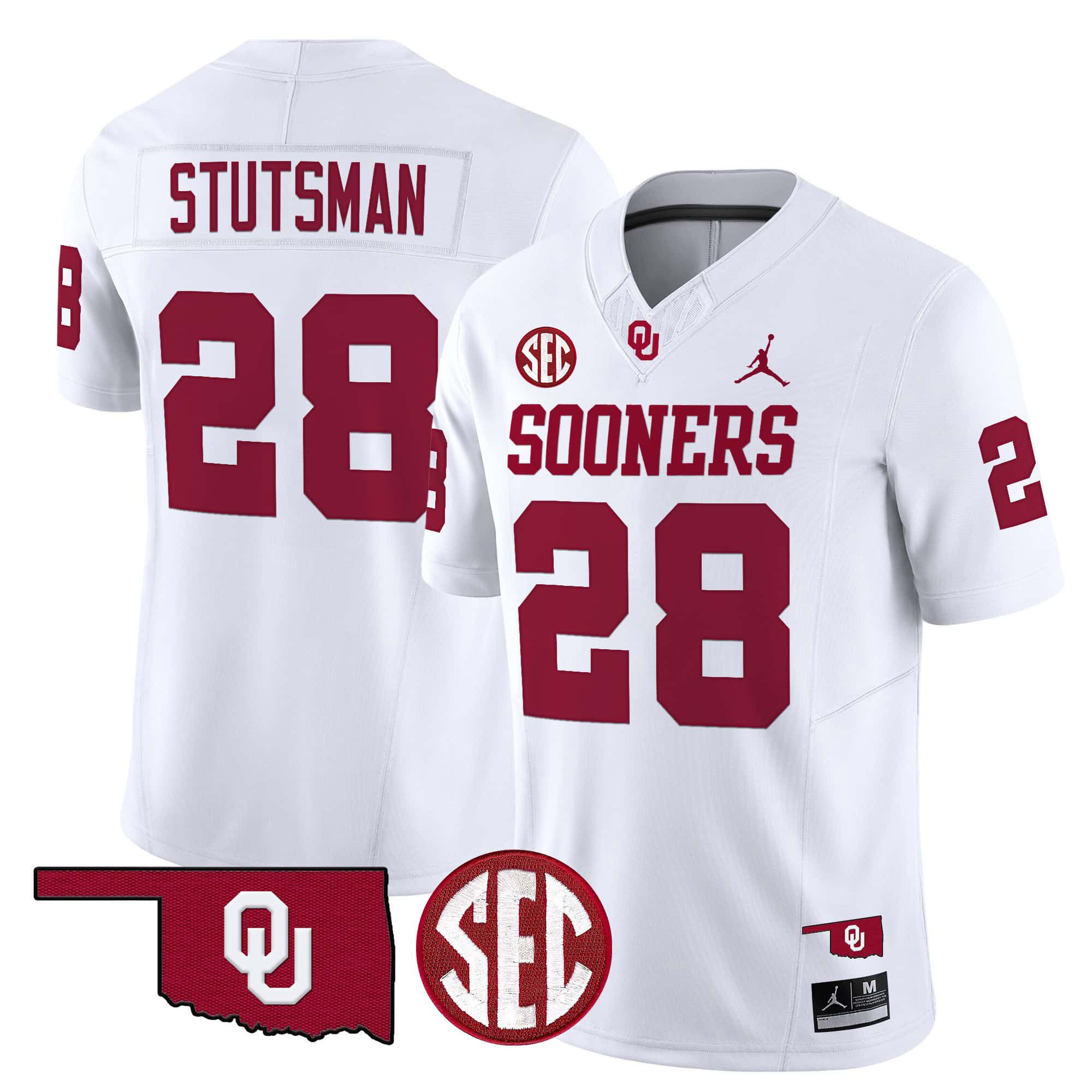 Men Oklahoma Sooners #28 Stutsman White 2024 Vapor Limited NCAA Jersey->ncaa teams->NCAA Jersey